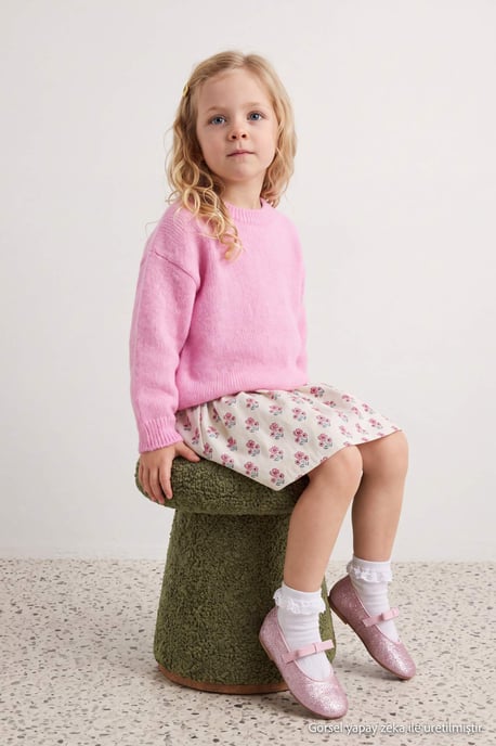 TRENDYOLKIDS Meisjes Roze Effen Lang, Regular fit Truien - Image 2