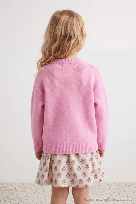 TRENDYOLKIDS Meisjes Roze Effen Lang, Regular fit Truien - Image 6