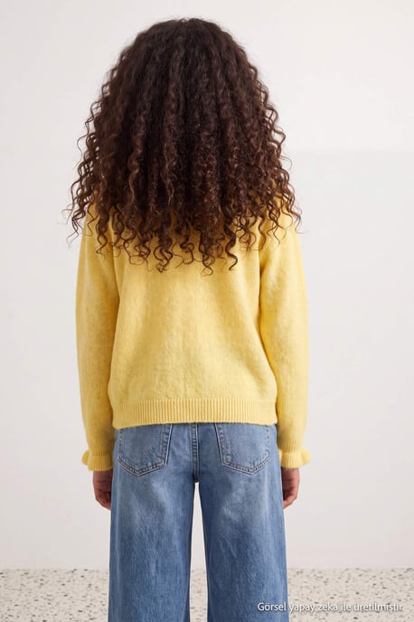 TRENDYOLKIDS Meisjes Geel Effen Lang, Getailleerd Vesten - Image 6