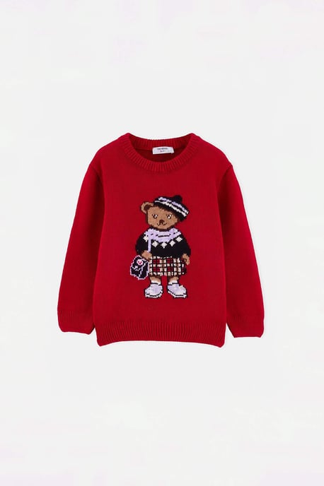 TRENDYOLKIDS Meisjes Rood Met grafische print Lang, Regular fit Truien - Image 4
