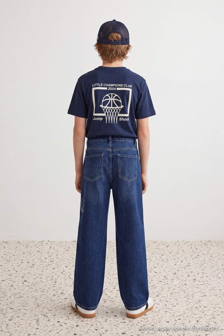 TRENDYOLKIDS Jongens Blauw Effen Normale taille Jeans - Image 2