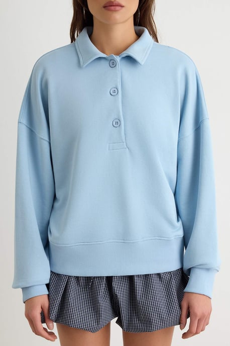 TRENDYOLMİLLA Dames Donkerblauw Effen Lang, Oversized Sweatshirts - Image 2