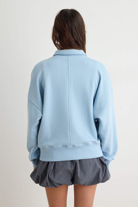 TRENDYOLMİLLA Dames Donkerblauw Effen Lang, Oversized Sweatshirts - Image 3