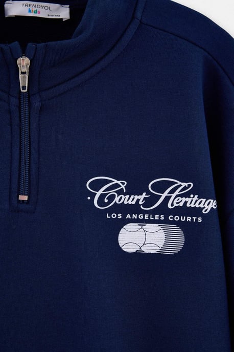 TRENDYOLKIDS Jongens Donkerblauw Met grafische print Lang, Regular fit Sweatshirts - Image 5