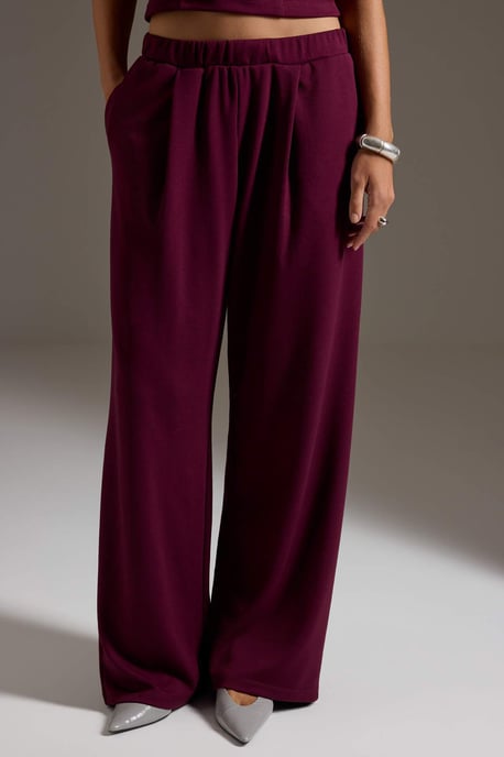 TRENDYOLMİLLA Dames Paars Effen Kort Getailleerd Tweedelig Sets - Image 2