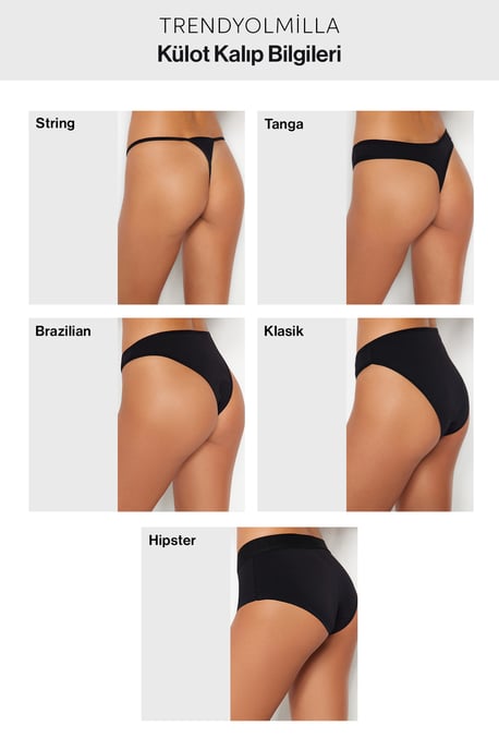 TRENDYOLMİLLA Dames 3-pack Zwart Effen Slips - Image 2