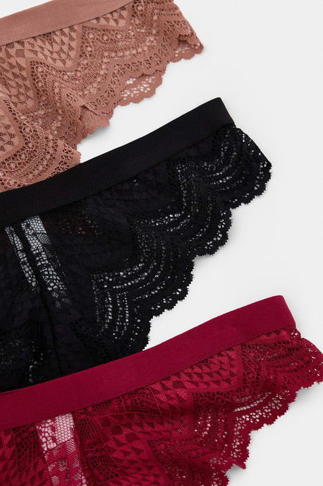 TRENDYOLMİLLA Dames 3-pack Zwart Effen Slips - Image 3