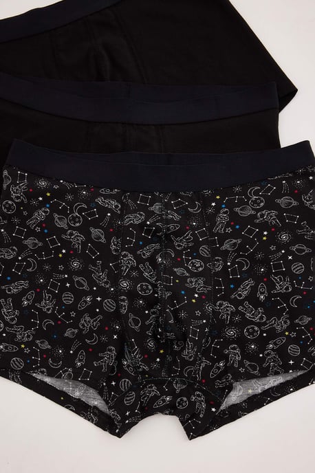 TRENDYOL MAN Heren 3-pack Zwart Galaxy-print Boxer Shorts - Image 2
