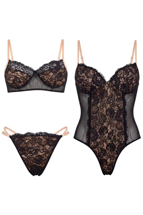 TRENDYOLMİLLA Dames 3-pack Zwart Effen Niet gevoerd Ondergoed Sets - Image 4