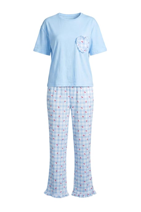 TRENDYOLMİLLA Dames 2-pack Wit Geruit Kort Loungewear Regular fit Pyjama- Sets - Image 4