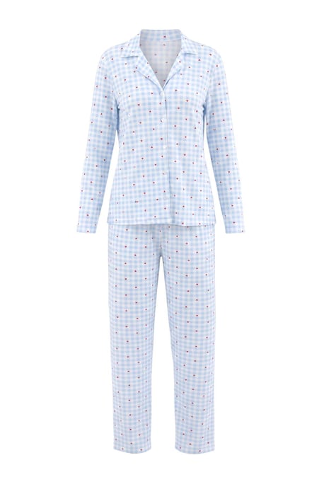 TRENDYOLMİLLA Dames 2-pack Blauw Met grafische print Lang, Regular fit Pyjama- Sets - Image 4