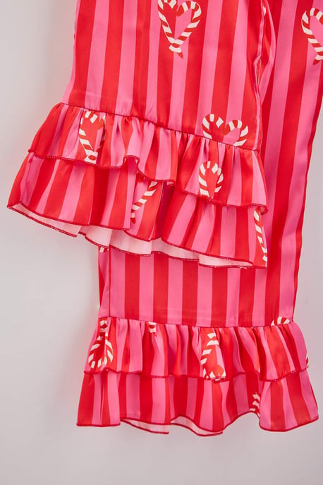 TRENDYOLMİLLA Dames Roze Kerst- Lang, Regular fit Pyjama- Sets - Image 2