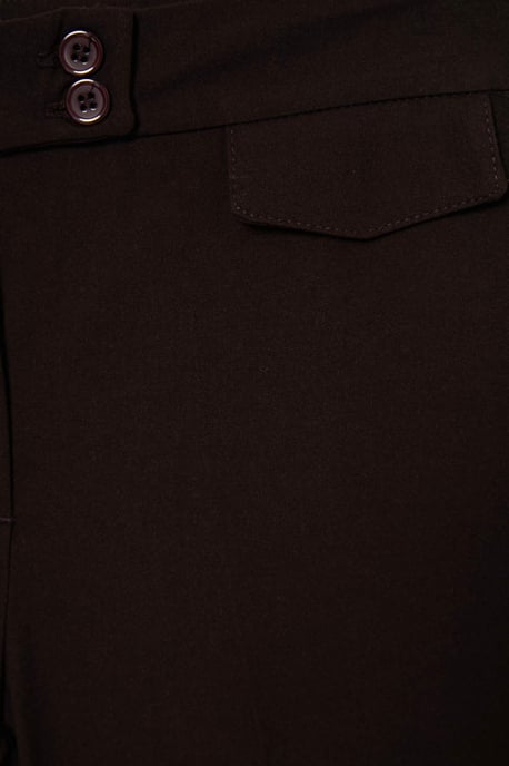 TRENDYOLMİLLA Dames Bruin Effen Wijde pijp Normale taille Broeken - Image 3