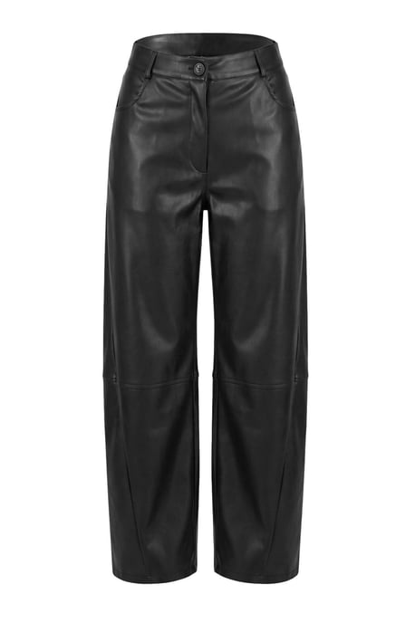 TRENDYOLMİLLA Dames Zwart Effen Barrel-model Normale taille Broeken - Image 4