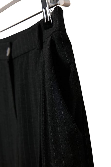 TRENDYOLMİLLA Dames Grijs Gestreept Wijde pijp Normale taille Broeken - Image 3