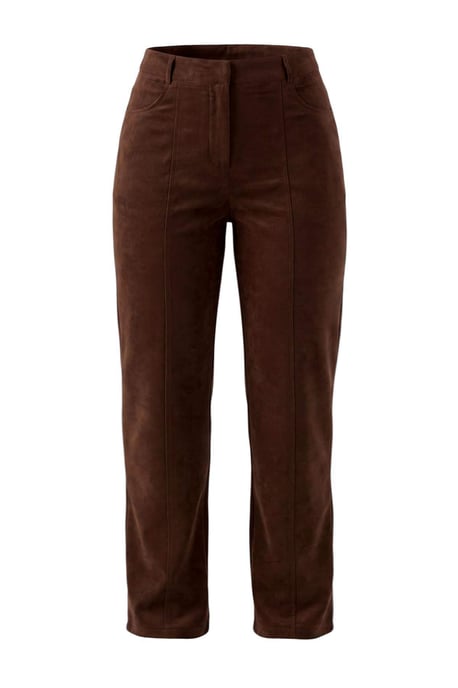 TRENDYOLMİLLA Dames Bruin Effen Recht Normale taille Broeken - Image 1