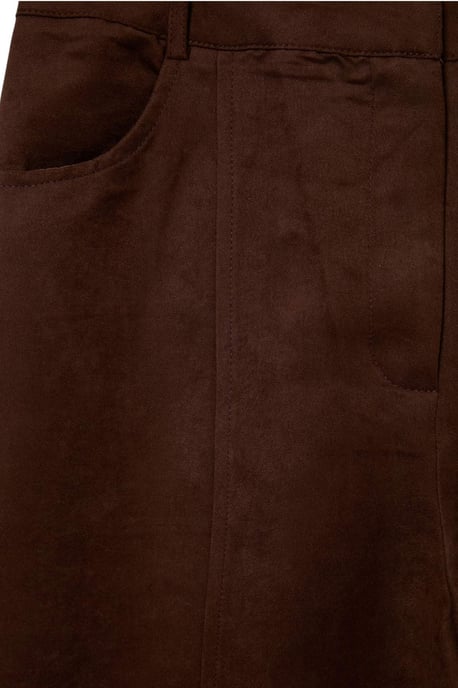 TRENDYOLMİLLA Dames Bruin Effen Recht Normale taille Broeken - Image 2