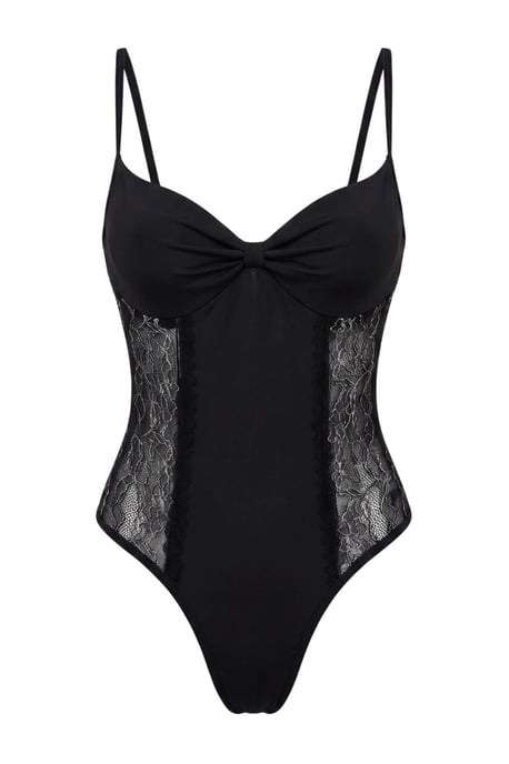 TRENDYOLMİLLA Dames Zwart Effen Mouwloos Regular fit Bodys - Image 5