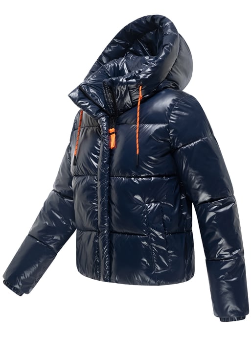 Marikoo dames gewatteerde winterjas Skyraa met capuchon & glanzend design - Image 3