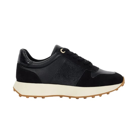 Dune London Dames/Dames Slangenprint Leren Trainers (Zwart) - Image 1