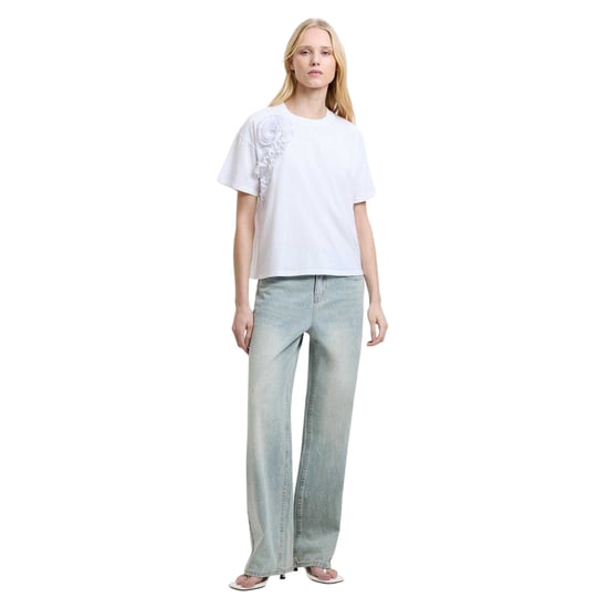 French Connection Dames-T-shirt van roze crêpe (Wit) - Image 1