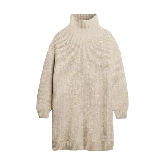 Superdry Gebreide trui-jurk met col voor dames, knielengte (Lichtgrijs) - Image 2