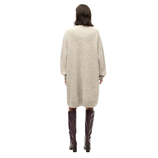Superdry Gebreide trui-jurk met col voor dames, knielengte (Lichtgrijs) - Image 3