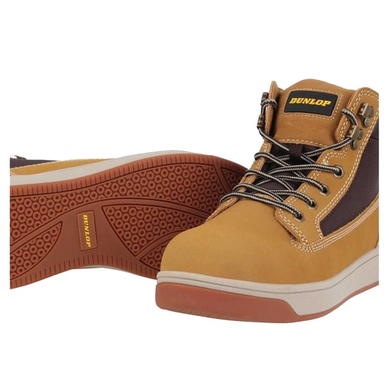 Dunlop Vlakke veiligheidslaarzen voor heren van Nebraska, van gecoat leer met stalen neus (Honing) - Image 4