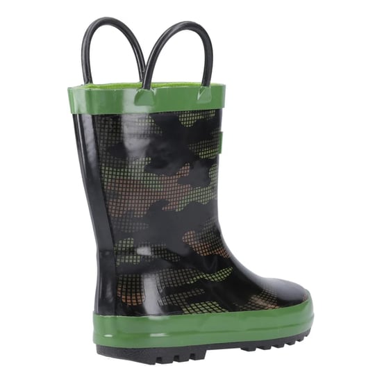 Cotswold Kinderen Puddle Camouflage Wellington Boots (Groen/Zwart) - Image 2