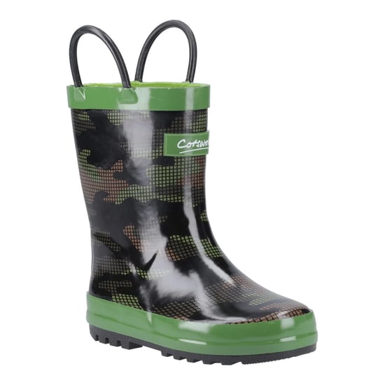Cotswold Kinderen Puddle Camouflage Wellington Boots (Groen/Zwart) - Image 5