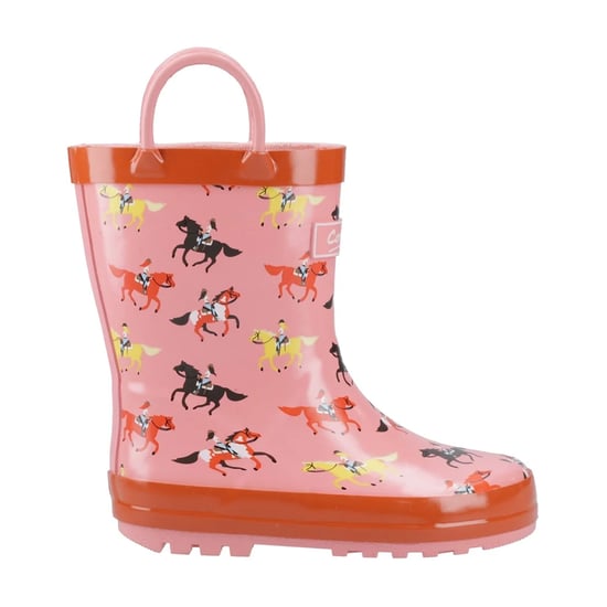 Cotswold Kinder Puddle Paard Wellington Laarzen (Roze/Rood) - Image 1
