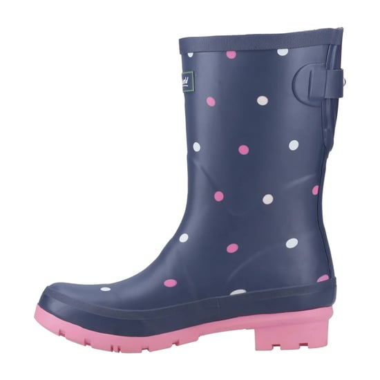 Cotswold Dames Clarence Gestippelde Mid Cut Wellingtonboots (Marineblauw/Roze) - Image 3