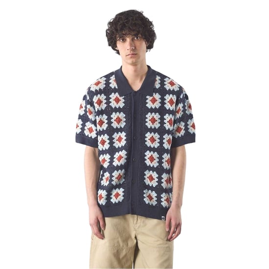 Pretty Green Herenoverhemd van Timperley met geometrisch haakpatroon en getailleerde pasvorm (Marine) - Image 2