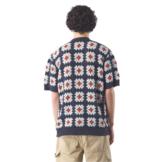 Pretty Green Herenoverhemd van Timperley met geometrisch haakpatroon en getailleerde pasvorm (Marine) - Image 3