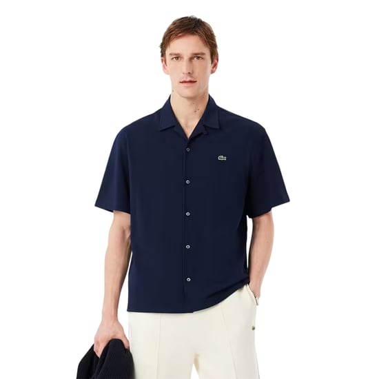 Lacoste Herenoverhemd met Revere-kraag (Marine) - Image 1