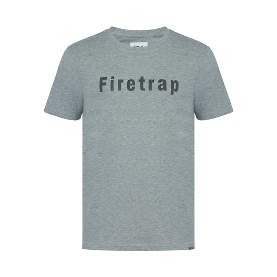 Firetrap Heren T-shirt katoen met logo (Donkergrijs mergel) - Image 1