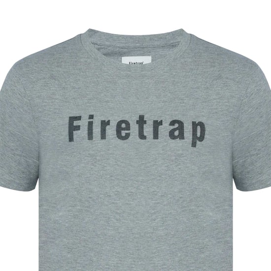 Firetrap Heren T-shirt katoen met logo (Donkergrijs mergel) - Image 3