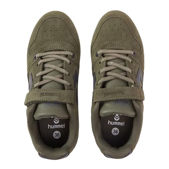 Hummel Chevron-suède sportschoenen voor kinderen (Stoffige Olijf) - Image 3