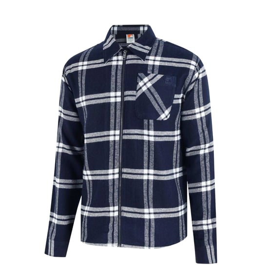 SoulCal Heren-shacket van geruite flanel met doorlopende rits en lange mouwen (Marine) - Image 3
