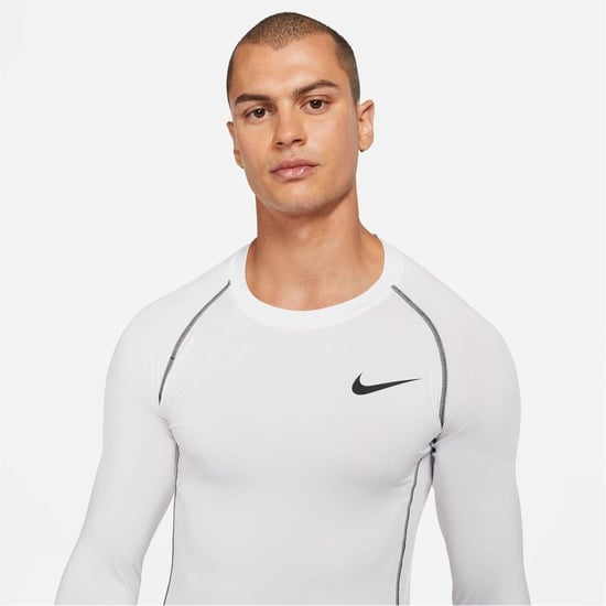 Nike Heren Pro Core T-shirt met lange mouwen (Wit) - Image 3