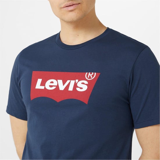 Levis Heren Batwing Logo T-Shirt (Marine) - Image 4
