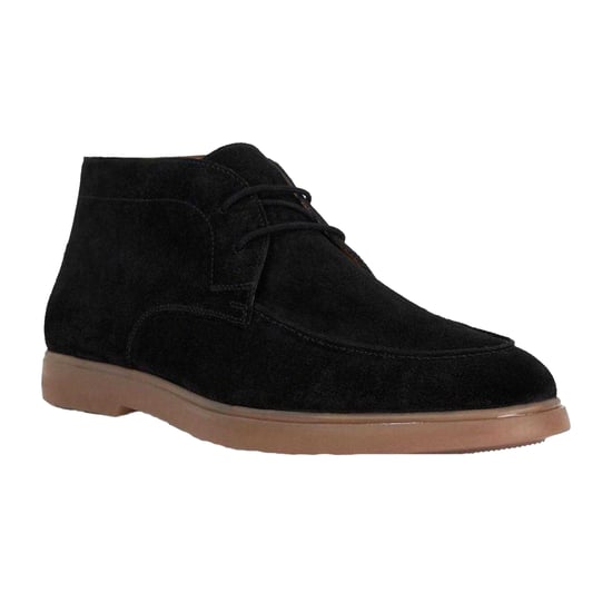 Dune London Heren Lo Backers platte chukka-laarzen van suède (Zwart) - Image 3