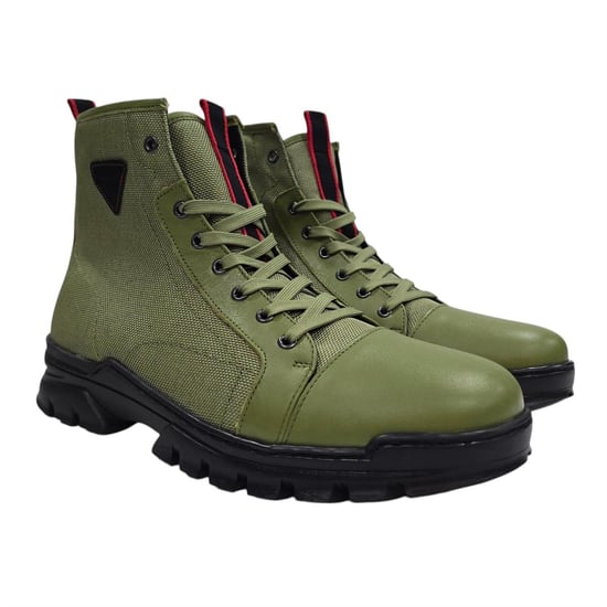 Firetrap Lucas leren gevechtslaarzen voor heren (Lichtgroen) - Image 5