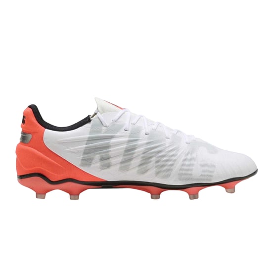 Puma Heren King Match Stevige Grond Voetbalschoenen (Wit, Rood) - Image 1