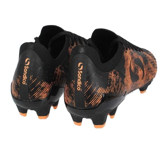 Sondico Voetbalschoenen voor heren met strepen, voor harde ondergrond (Zwart/Oranje) - Image 2