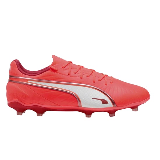 Puma Heren King Match Stevige Grond Voetbalschoenen (Rood, Wit) - Image 1
