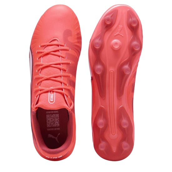 Puma Heren King Match Stevige Grond Voetbalschoenen (Rood, Wit) - Image 3