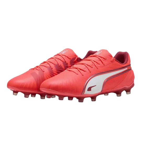 Puma Heren King Match Stevige Grond Voetbalschoenen (Rood, Wit) - Image 4