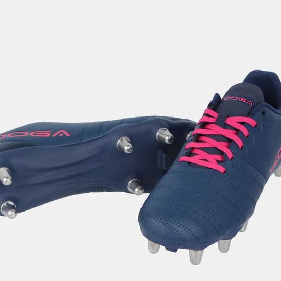KooGa Mens Power SG leren rugbyschoenen (Marine / Roze) - Image 3