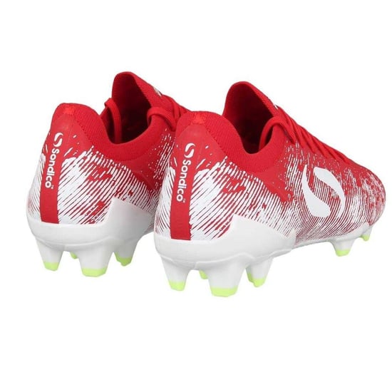 Sondico Voetbalschoenen voor heren met strepen, voor harde ondergrond (Rood, Wit) - Image 2